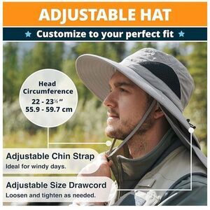 Gear Top Gray Adjustable Boonie Sun Fishing Hat O/S Adjustable NWOT